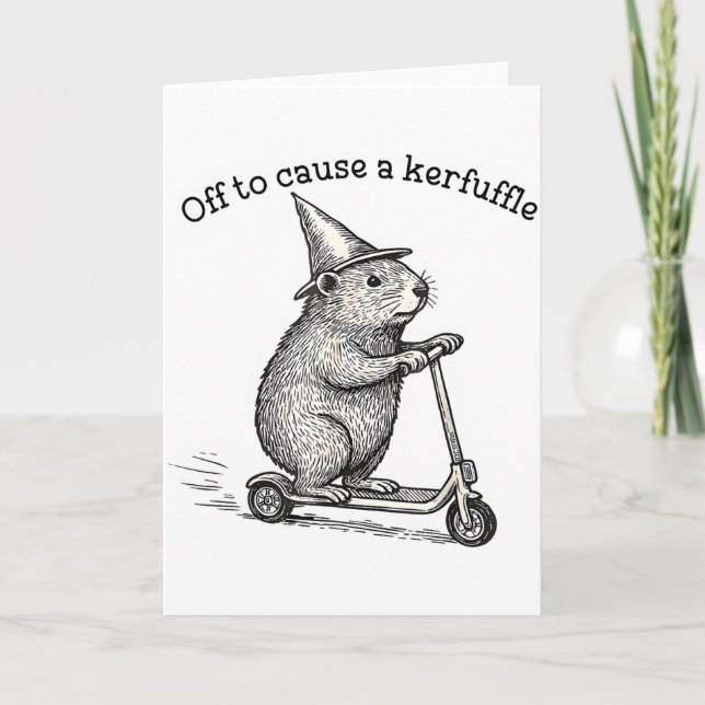 Carte En route pour causer un capybara scooter chaos fou (Devant)