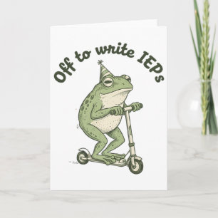 Carte En route pour écrire des PAI drôle de grenouille s