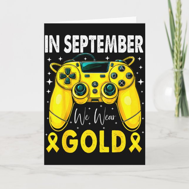 Carte En Septembre Nous Portons De L'or Gamer Boys Enfan (Devant)