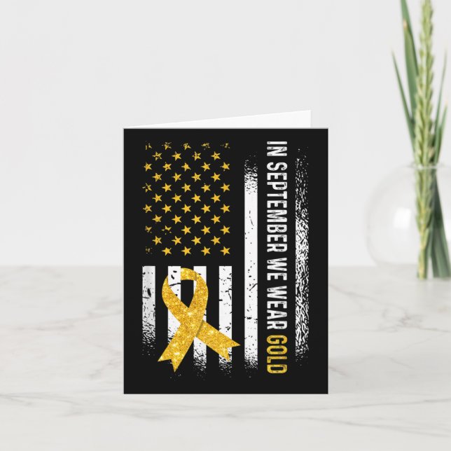 Carte En Septembre, Nous Portons Du Ruban Or Drapeau Enf (Devant)