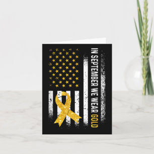 Carte En Septembre, Nous Portons Du Ruban Or Drapeau Enf