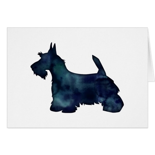 Carte en silhouette écossaise Terrier noir (Devant horizontal)