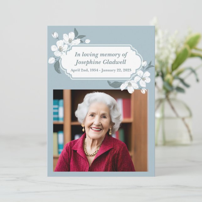 Carte En Souvenir Affectueux Beau Photo Service de Mémoi (Debout devant)