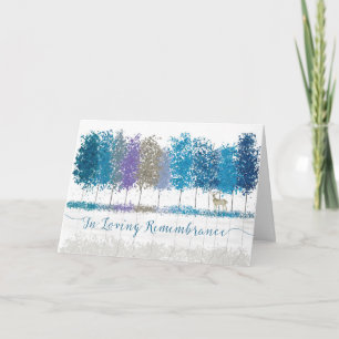Carte En souvenir affectueux Hiver Arbres et Cerf Solita