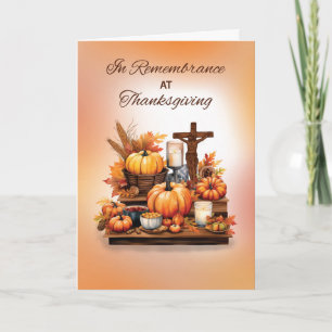 Carte En souvenir Thanksgiving catholique avec Crucifix
