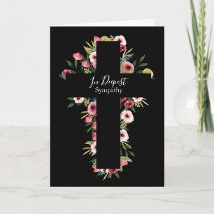 Carte En Sympathie la plus profonde jolie croix d'aquare