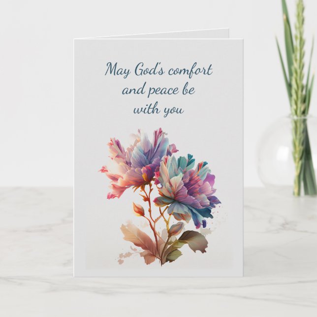 Carte En Sympathie profonde aide dans les fleurs de diff (Devant)