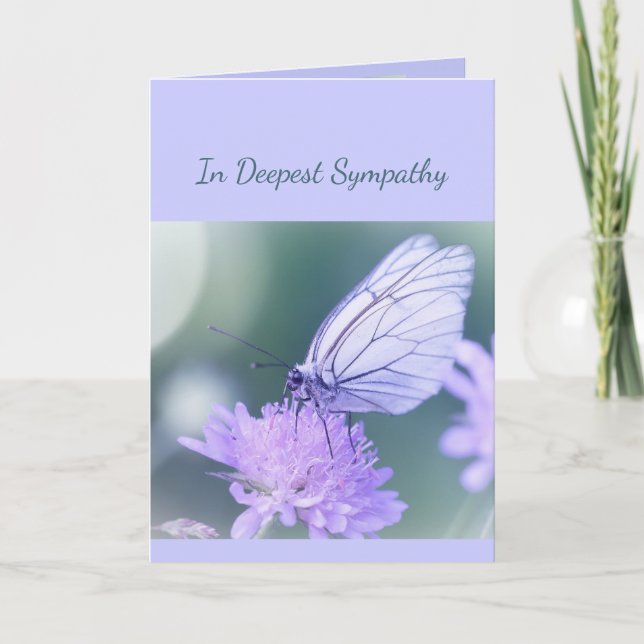 Carte En Sympathie profonde Aide en difficulté Papillon (Devant)