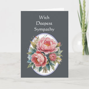 Carte En Sympathie profonde Belle Peony Garden Flowers