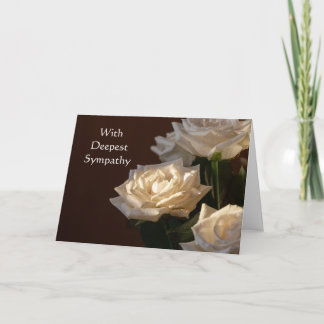 Carte En Sympathie profonde Belle Roses Blanches