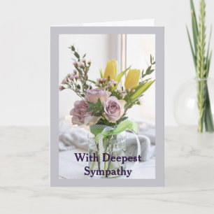 Carte En Sympathie profonde Bouquet de fleurs de jardin