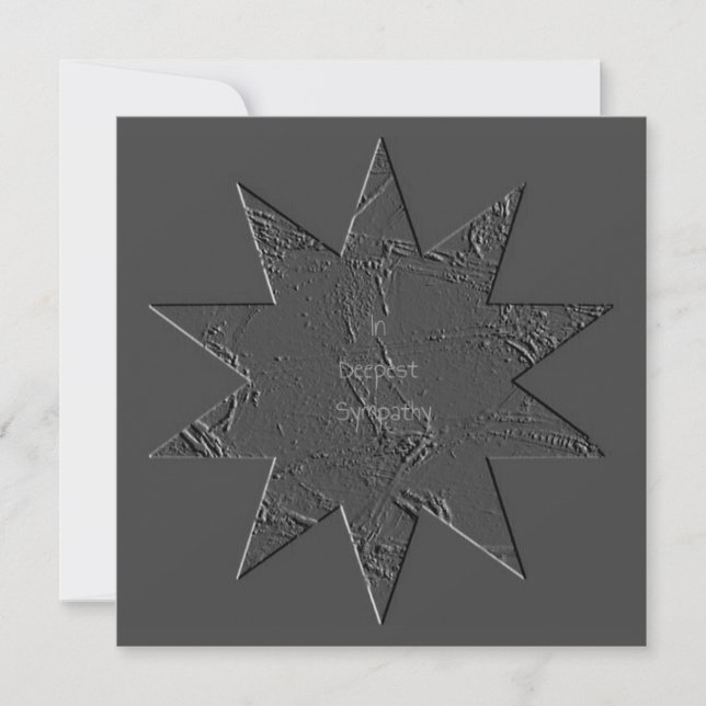 Carte En Sympathie profonde Condoléances perte Star Grey (Devant)