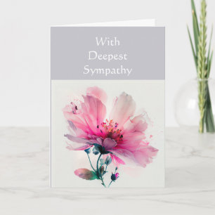 Carte En Sympathie profonde Jardin Fleur Floral