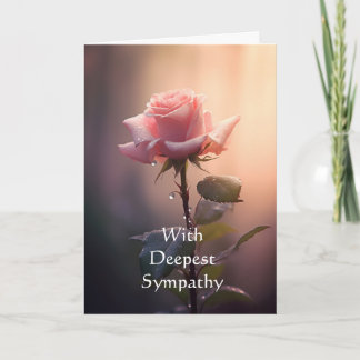 Carte En Sympathie profonde Rose de fleurs de jardin