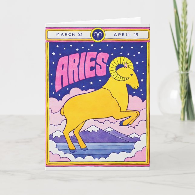 Carte en typographie Aries (Devant)