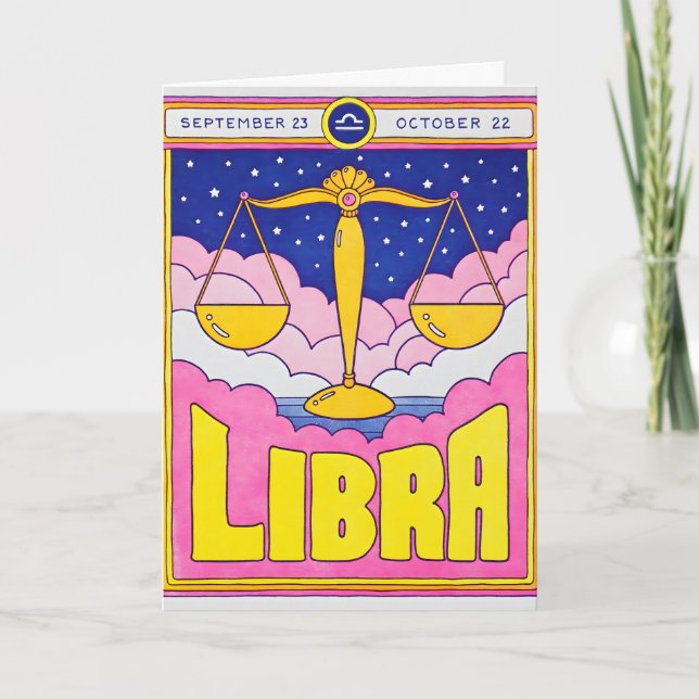Carte en typographie Libra (Devant)