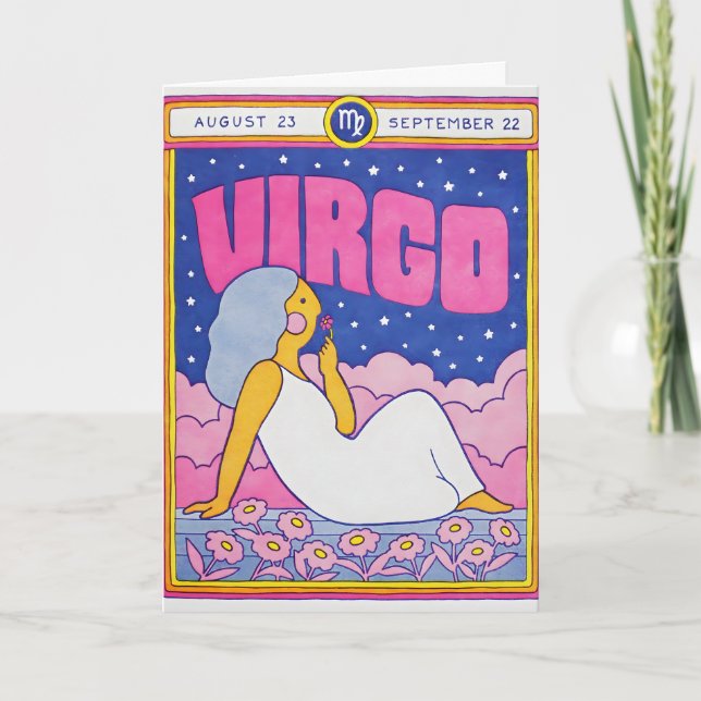 Carte en typographie Virgo (Devant)