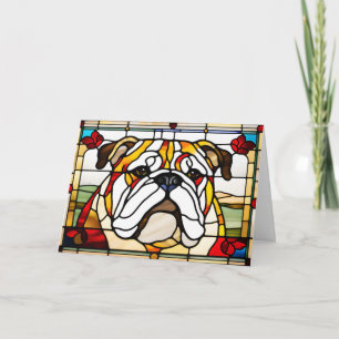 Carte en verre teinté de Bulldog mignon