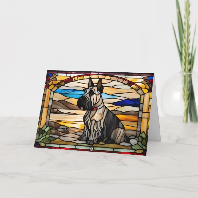 Carte en verre teinté de Scottish Terrier mignon (Devant)