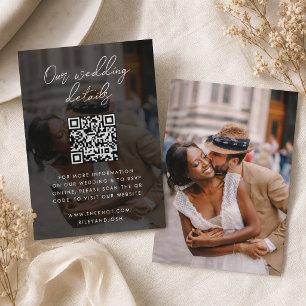 Carte encart   Code QR du site Web de mariage