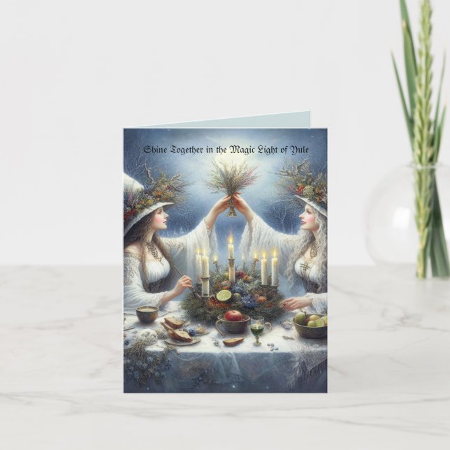 Carte Enchanted Yule Celebration Flat Holiday Card (Devant)