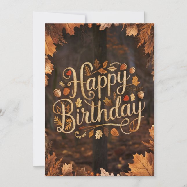 Carte Enchantée Feuille d'érable automne automne heureux (Devant)