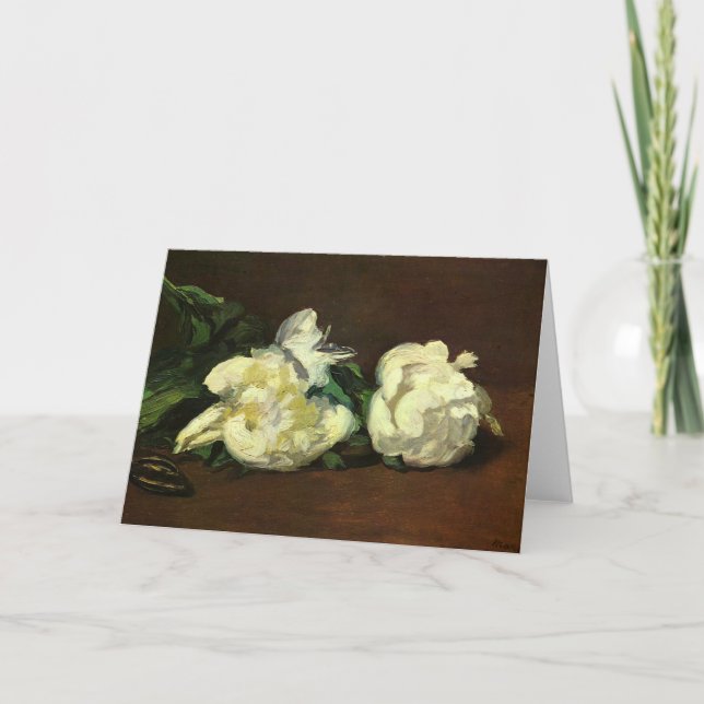 Carte Encore la vie, les pivoines blanches - Edouard Man (Devant)