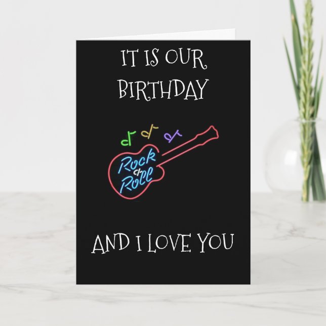 CARTE ENCORE "LOVE ROCK/ROLL" ET "VOUS" "ANNIVERSAIRE MU (Devant)
