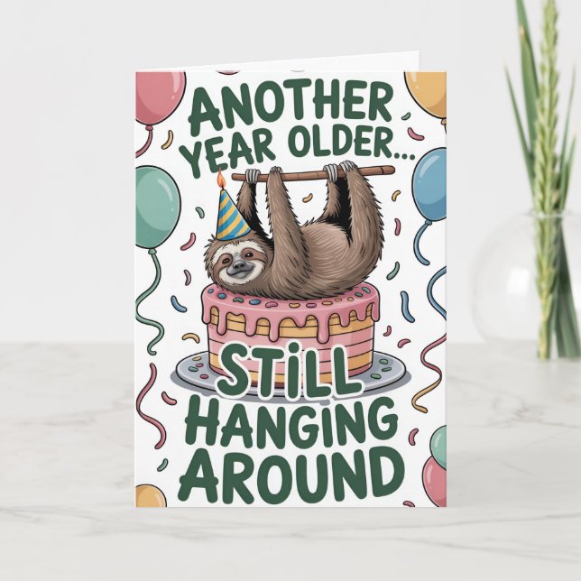 Carte Encore un an plus...toujours accroché autour (Devant)