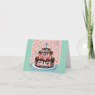 Carte Encore Une Année De Grace Christian Anniversaire