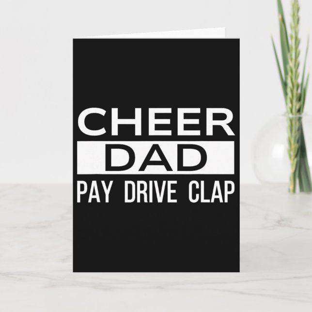 Carte Encourage Papa Noir Drôle Payer Conduire Applaudir (Devant)