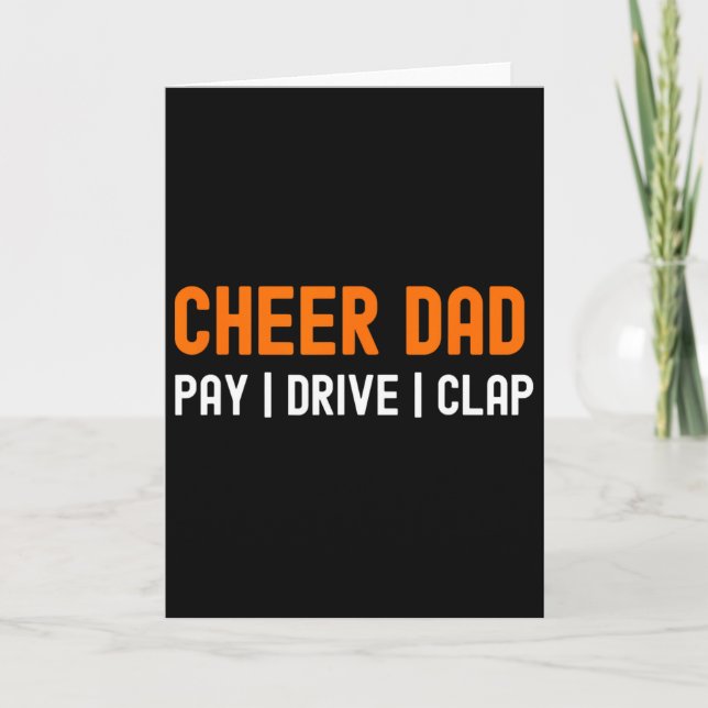 Carte Encourage Papa Orange Drôle Payer Conduire Applaud (Devant)