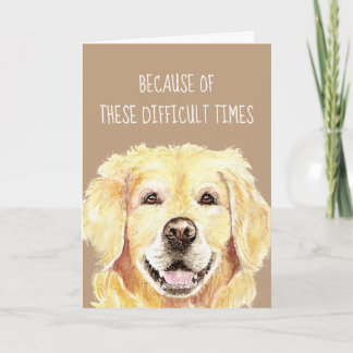 Carte Encouragement Aquarelle Golden Retriever Chien