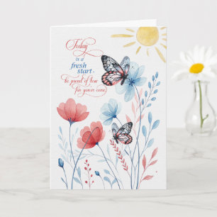 Carte Encouragement Aujourd'hui est un nouveau départ Bo