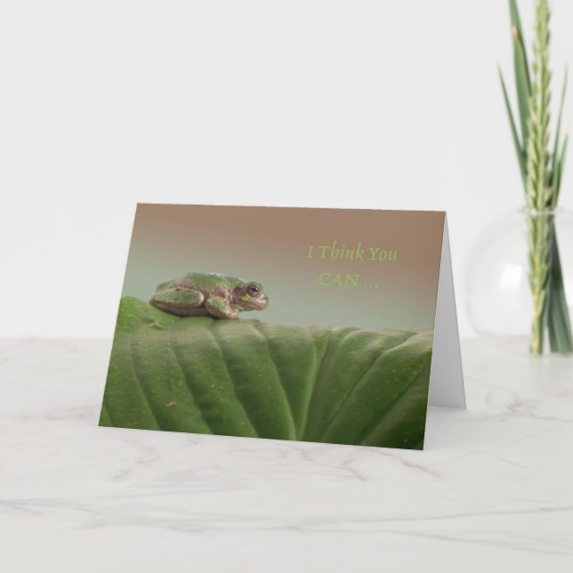 Carte Encouragement de la grenouille d'arbre Je pense qu (Devant)
