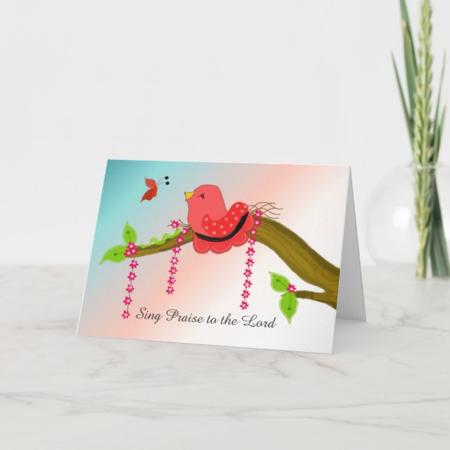 Carte Encouragement de l'oiseau chanteur (Devant)