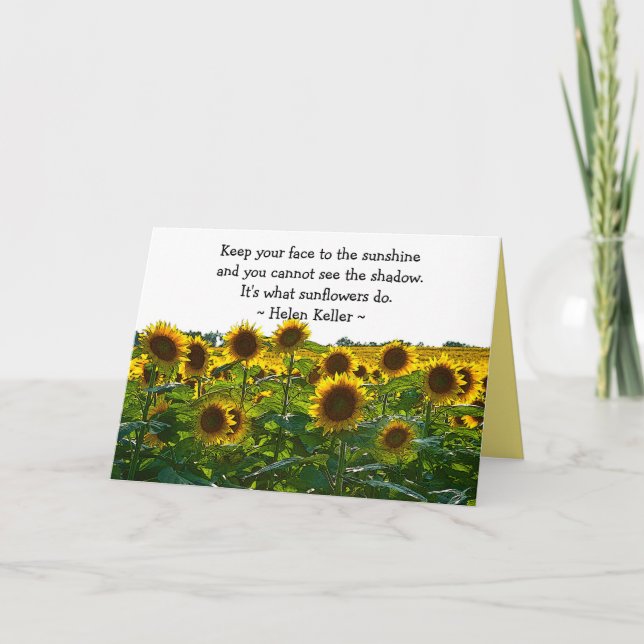 Carte Encouragement du terrain de tournesol (Devant)