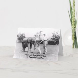 Carte Encouragement - Elephant Jouer Golf