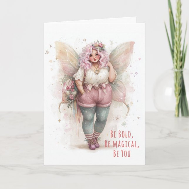Carte Encouragement Fairy Greeting Inspirational Quote (Devant)