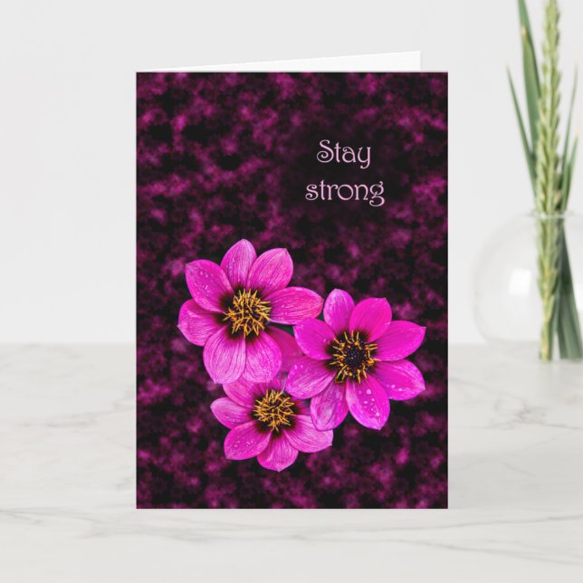 Carte Encouragement floral : Restez fort (Devant)