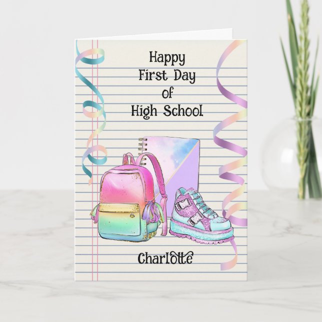 Carte Encouragement Premier jour du lycée (Devant)