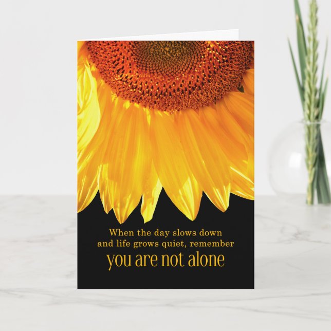 Carte Encouragement Tournesol Vous N'Êtes Pas Seul (Devant)