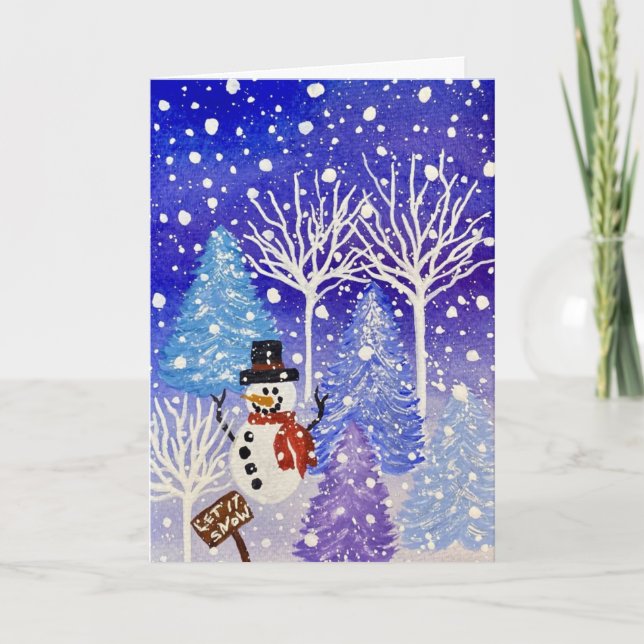 Carte Encouragez-moi "Qu'il neige"  (Devant)