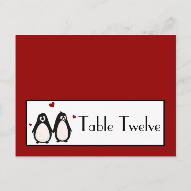 Carte Endroit Écrit Penguin Love Couple Mate pour (Devant)