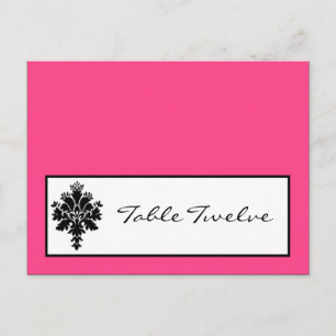 Carte Endroit Écrite Black Hot Rose Damask Lace