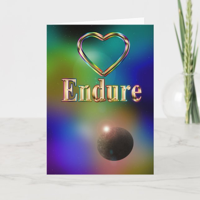 Carte Endure Encouragement univers cosmos arc-en-ciel (Devant)
