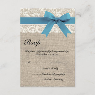 Carte ene ivoire et bleue du regard RSVP de