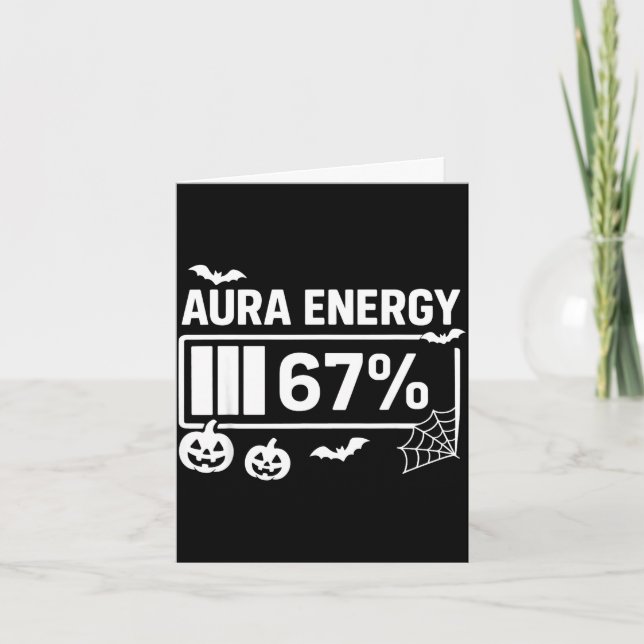 Carte Énergie d'aura 67 pour cent 6 7 mème halloween  (Devant)