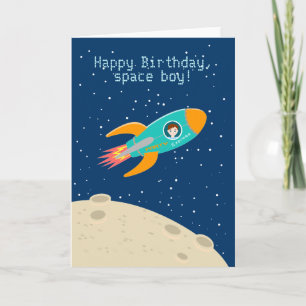 Carte Enfant astronaute à la fête d'anniversaire de la l