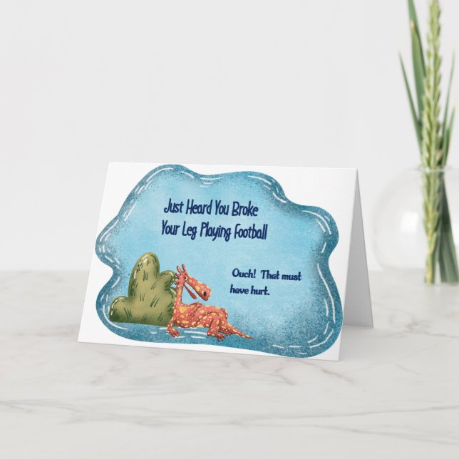 Carte Enfant Bien Brisé Jambe Jouer Au Football (Devant)